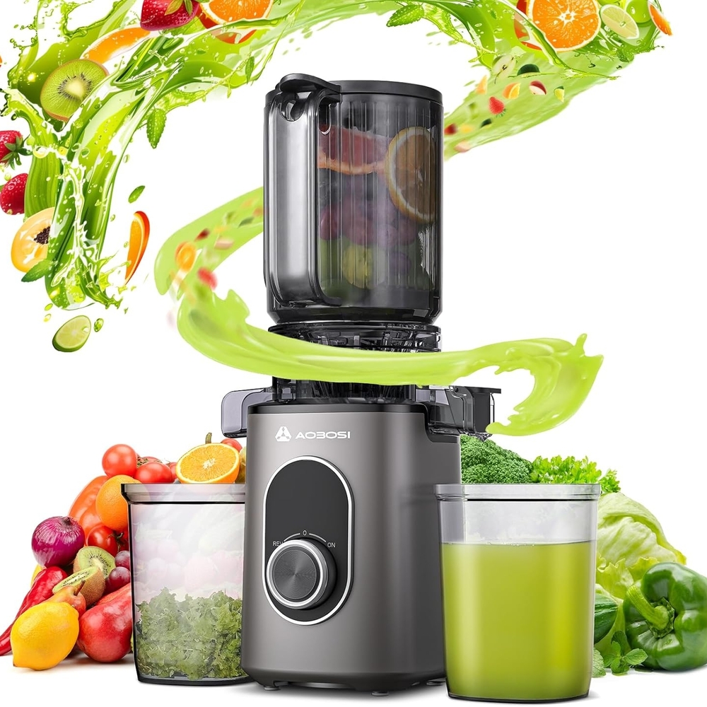 New AAOBOSI Masticating Juicer, 4.35" Large Feed Chute Juicer